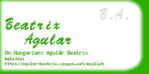 beatrix agular business card