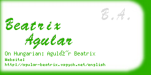 beatrix agular business card